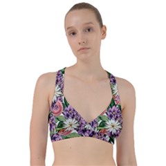 Brilliant Blushing Blossoms Sweetheart Sports Bra by GardenOfOphir