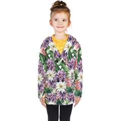 Brilliant Blushing Blossoms Kids  Double Breasted Button Coat by GardenOfOphir