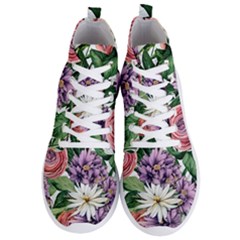 Brilliant Blushing Blossoms Men s Lightweight High Top Sneakers by GardenOfOphir