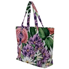 Brilliant Blushing Blossoms Zip Up Canvas Bag by GardenOfOphir