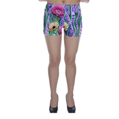 Beloved Bell-shaped Blossoms Skinny Shorts by GardenOfOphir