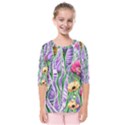 Beloved Bell-shaped Blossoms Kids  Quarter Sleeve Raglan Tee View1