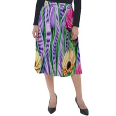 Beloved Bell-shaped Blossoms Classic Velour Midi Skirt  by GardenOfOphir