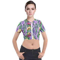 Beloved Bell-shaped Blossoms Short Sleeve Cropped Jacket by GardenOfOphir