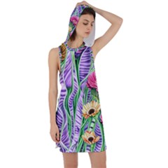 Beloved Bell-shaped Blossoms Racer Back Hoodie Dress by GardenOfOphir