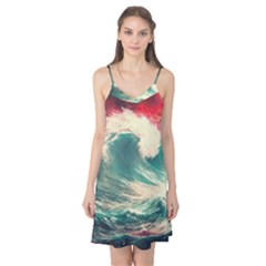 Storm Tsunami Waves Ocean Sea Nautical Nature Painting Camis Nightgown  by Ravend