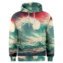 Storm Tsunami Waves Ocean Sea Nautical Nature Painting Men s Overhead Hoodie by Ravend