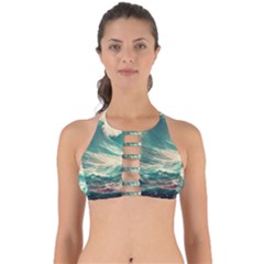 Storm Tsunami Waves Ocean Sea Nautical Nature Painting Perfectly Cut Out Bikini Top by Ravend