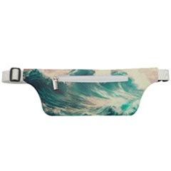 Storm Tsunami Waves Ocean Sea Nautical Nature Painting Active Waist Bag by Ravend