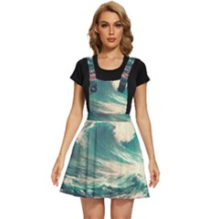 Storm Tsunami Waves Ocean Sea Nautical Nature Painting Apron Dress by Ravend