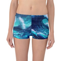 Tsunami Tidal Wave Ocean Waves Sea Nature Water Reversible Boyleg Bikini Bottoms by Ravend