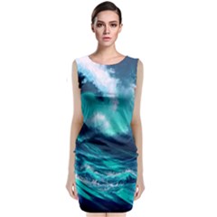 Tsunami Tidal Wave Ocean Waves Sea Nature Water Classic Sleeveless Midi Dress by Ravend