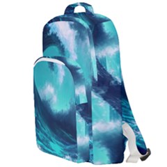 Tsunami Tidal Wave Ocean Waves Sea Nature Water Double Compartment Backpack by Ravend