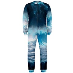 Thunderstorm Storm Tsunami Waves Ocean Sea Onepiece Jumpsuit (men) by Ravend