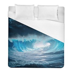 Thunderstorm Storm Tsunami Waves Ocean Sea Duvet Cover (full/ Double Size) by Ravend