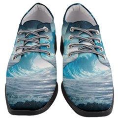 Thunderstorm Storm Tsunami Waves Ocean Sea Women Heeled Oxford Shoes by Ravend