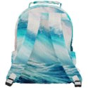 Tsunami Waves Ocean Sea Nautical Nature Water Nature Rounded Multi Pocket Backpack View3