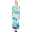 Tsunami Waves Ocean Sea Nautical Nature Water Nature Quarter Sleeve Wrap Maxi Dress View1