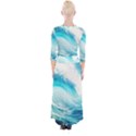 Tsunami Waves Ocean Sea Nautical Nature Water Nature Quarter Sleeve Wrap Maxi Dress View2