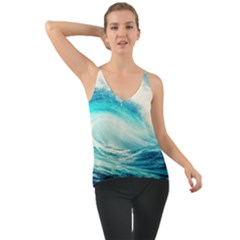 Tsunami Waves Ocean Sea Nautical Nature Water Nature Chiffon Cami by Ravend