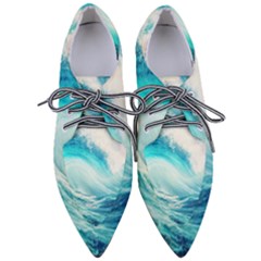 Tsunami Waves Ocean Sea Nautical Nature Water Nature Pointed Oxford Shoes by Ravend