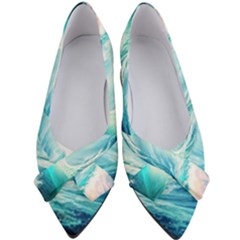 Tsunami Waves Ocean Sea Nautical Nature Water Nature Women s Bow Heels by Ravend