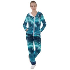 Thunderstorm Tsunami Tidal Wave Ocean Waves Sea Women s Tracksuit by Ravend