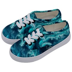 Thunderstorm Tsunami Tidal Wave Ocean Waves Sea Kids  Classic Low Top Sneakers by Ravend