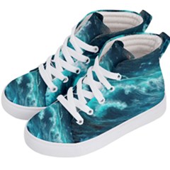 Thunderstorm Tsunami Tidal Wave Ocean Waves Sea Kids  Hi-top Skate Sneakers by Ravend