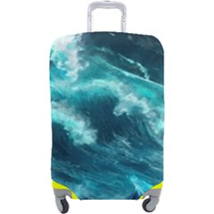 Thunderstorm Tsunami Tidal Wave Ocean Waves Sea Luggage Cover (large) by Ravend