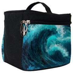 Thunderstorm Tsunami Tidal Wave Ocean Waves Sea Make Up Travel Bag (big) by Ravend