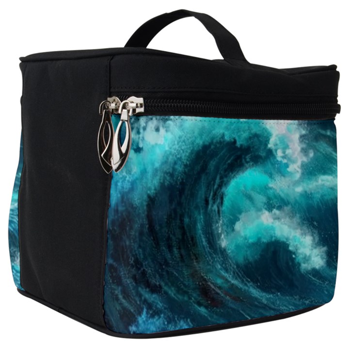 Thunderstorm Tsunami Tidal Wave Ocean Waves Sea Make Up Travel Bag (Big)