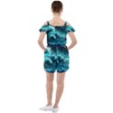 Thunderstorm Tsunami Tidal Wave Ocean Waves Sea Ruffle Cut Out Chiffon Playsuit View2