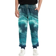 Thunderstorm Tsunami Tidal Wave Ocean Waves Sea Men s Elastic Waist Pants by Ravend