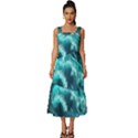 Thunderstorm Tsunami Tidal Wave Ocean Waves Sea Square Neckline Tiered Midi Dress View1