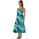 Thunderstorm Tsunami Tidal Wave Ocean Waves Sea Square Neckline Tiered Midi Dress View2