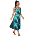 Thunderstorm Tsunami Tidal Wave Ocean Waves Sea Square Neckline Tiered Midi Dress View3