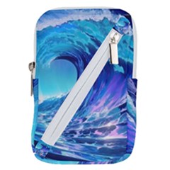 Tsunami Tidal Wave Ocean Waves Sea Nature Water Blue Belt Pouch Bag (small) by Ravend