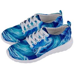 Tsunami Tidal Wave Ocean Waves Sea Nature Water Blue Painting Men s Lightweight Sports Shoes by Ravend