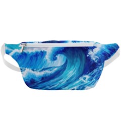 Tsunami Tidal Wave Ocean Waves Sea Nature Water Blue Painting Waist Bag  by Ravend