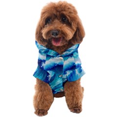 Tsunami Tidal Wave Ocean Waves Sea Nature Water Blue Painting Dog Coat by Ravend