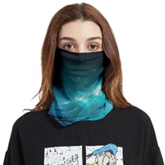 Tsunami Waves Ocean Sea Nautical Nature Water Face Covering Bandana (two Sides) by Ravend