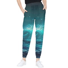 Tsunami Waves Ocean Sea Nautical Nature Water Tapered Pants by Ravend