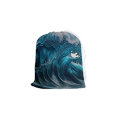 Tsunami Waves Ocean Sea Water Rough Seas 3 Drawstring Pouch (small) by Ravend