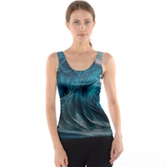 Tsunami Waves Ocean Sea Water Rough Seas 3 Tank Top by Ravend