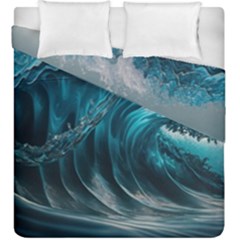 Tsunami Waves Ocean Sea Water Rough Seas 3 Duvet Cover Double Side (king Size) by Ravend