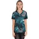 Tsunami Waves Ocean Sea Water Rough Seas 3 Women s V-Neck Scrub Top View1