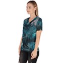 Tsunami Waves Ocean Sea Water Rough Seas 3 Women s V-Neck Scrub Top View2