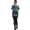 Tsunami Waves Ocean Sea Water Rough Seas 3 Women s V-Neck Scrub Top View4