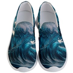 Tsunami Waves Ocean Sea Water Rough Seas 3 Men s Lightweight Slip Ons by Ravend